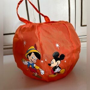 Disney Store Multi Characters Trick Or Treat Orange Halloween Soft Bucket Pail